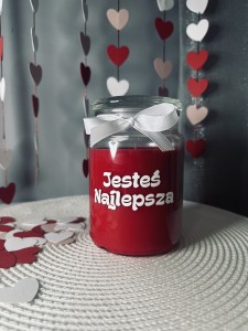 Świeczka walentynkowa z napisem DUŻA