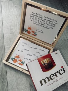 Podziękowania dla Nauczycielki w Przedszkolu - na czekoladki MERCI