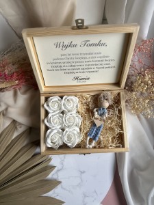 Podziękowania komunijne w pudełku prezentowym